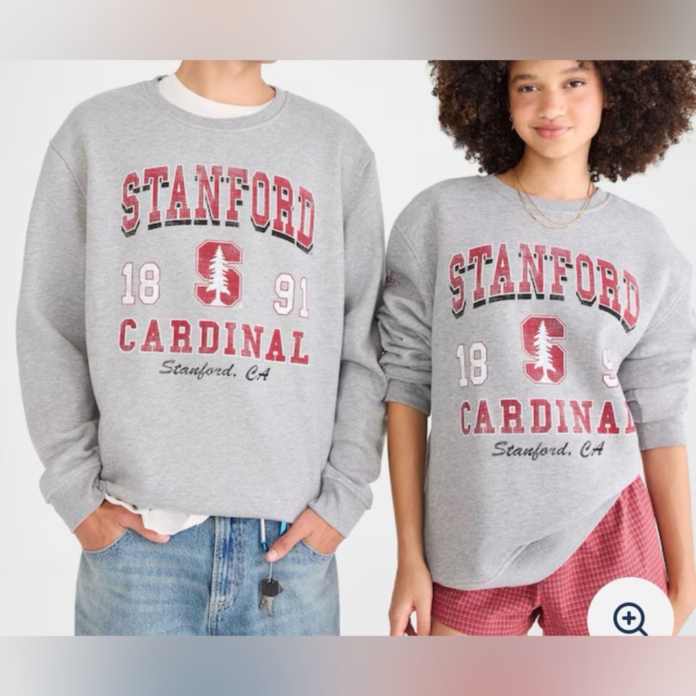 Sold out NWT Stanford Cardinal grey Crew neck Sweatshirt size M